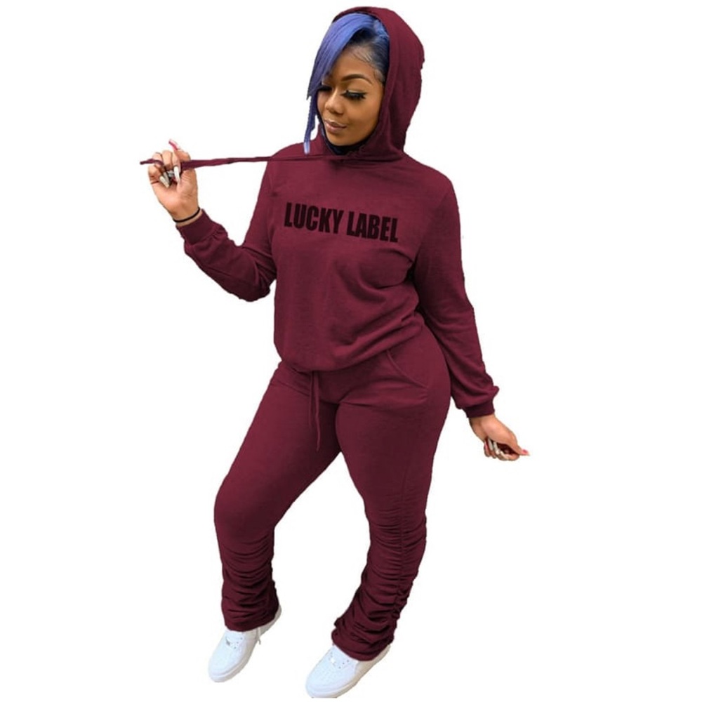 2 Piece Ruched Pants Jogger Set Lucky Label